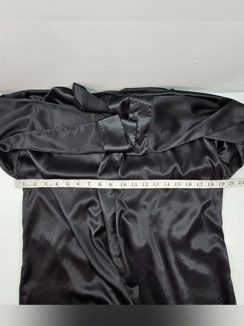Vtg Y2K Victorias Secret Black Satin Kimono Robe OS Lingerie Romantic Sleepwear